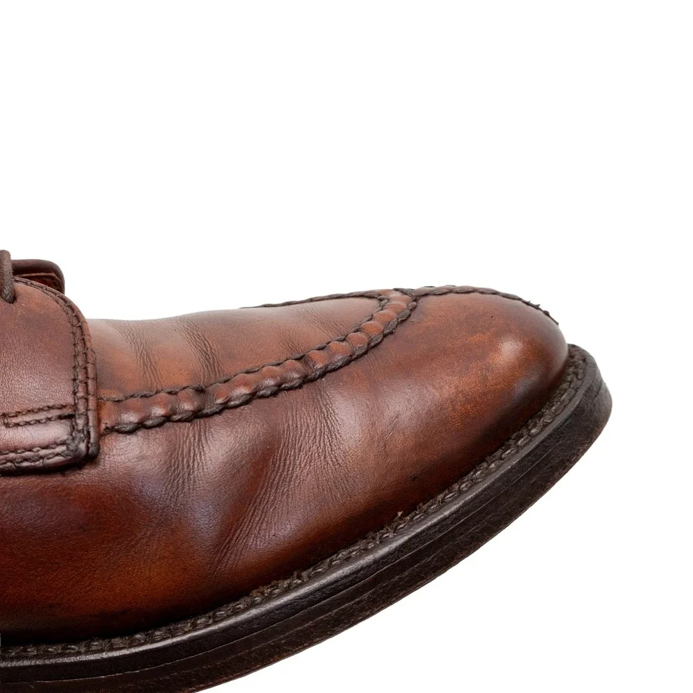 Alden 962 Norwegian Front Blucher Dark Tan Calfskin Split Toe Derby Shoes 8.5 C